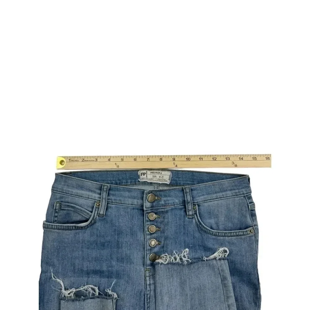 Free People Button Fly Raw Hem Jeans - Picture 8 of 10